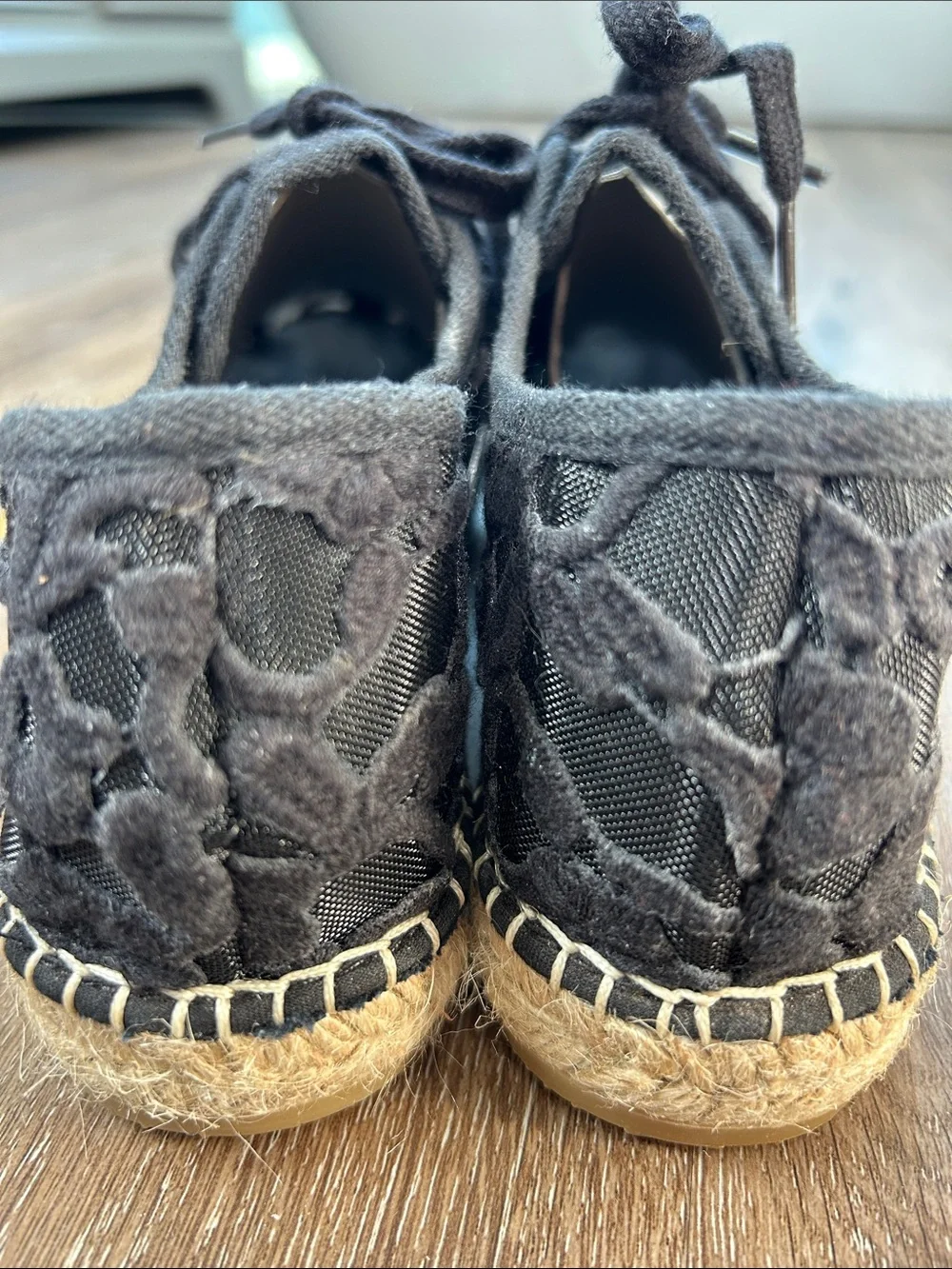 Women's Black Lace Espadrille Sneaker